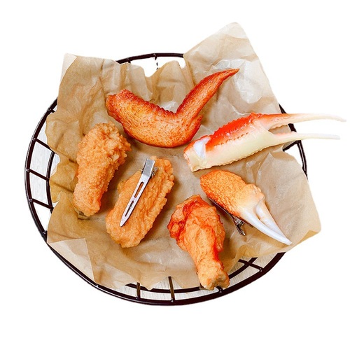 Fun and creative simulated food fried chicken wings Orleans chicken legs hairpin funny hairpin hair accessories side clip headdress