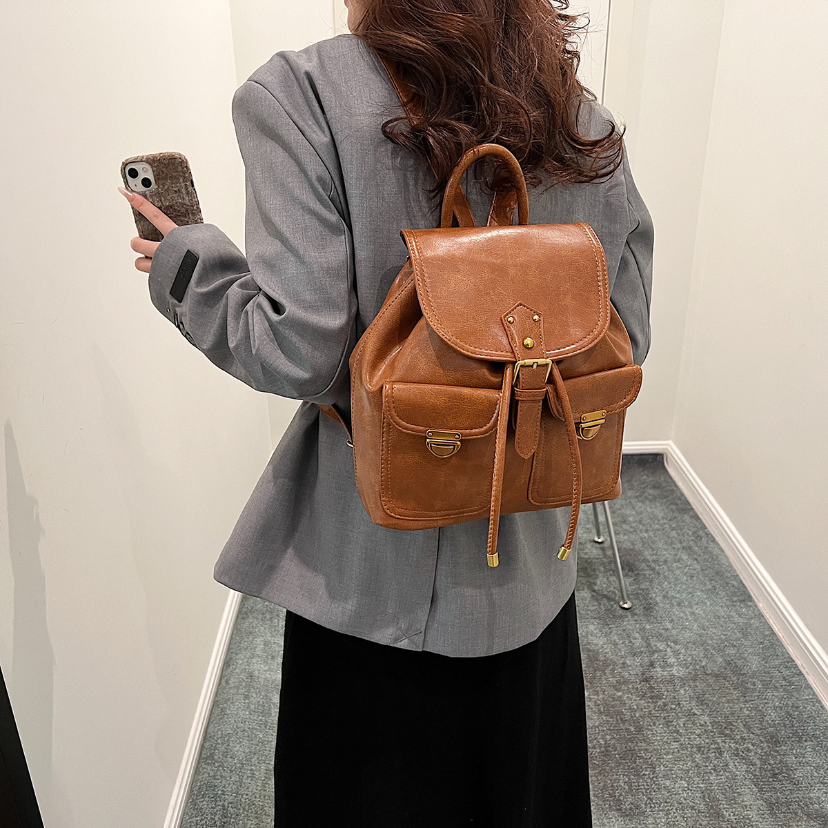Stylish Women's Denim Backpack High Capacity Versatile Daypack_voghion.com