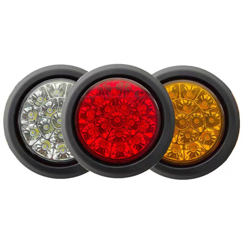 16LED luz trasera de goma redonda semirremolque camión luz trasera 12 - 24V luz de freno de dirección