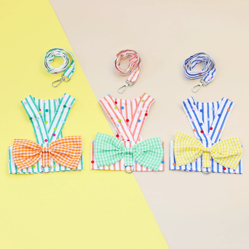 Одежда для домашних животных Собака Грудь Назад Тяговый Ремень Тедди Кошка Одежда для домашних животных 22 Вертикальный Бант Грудь Назад