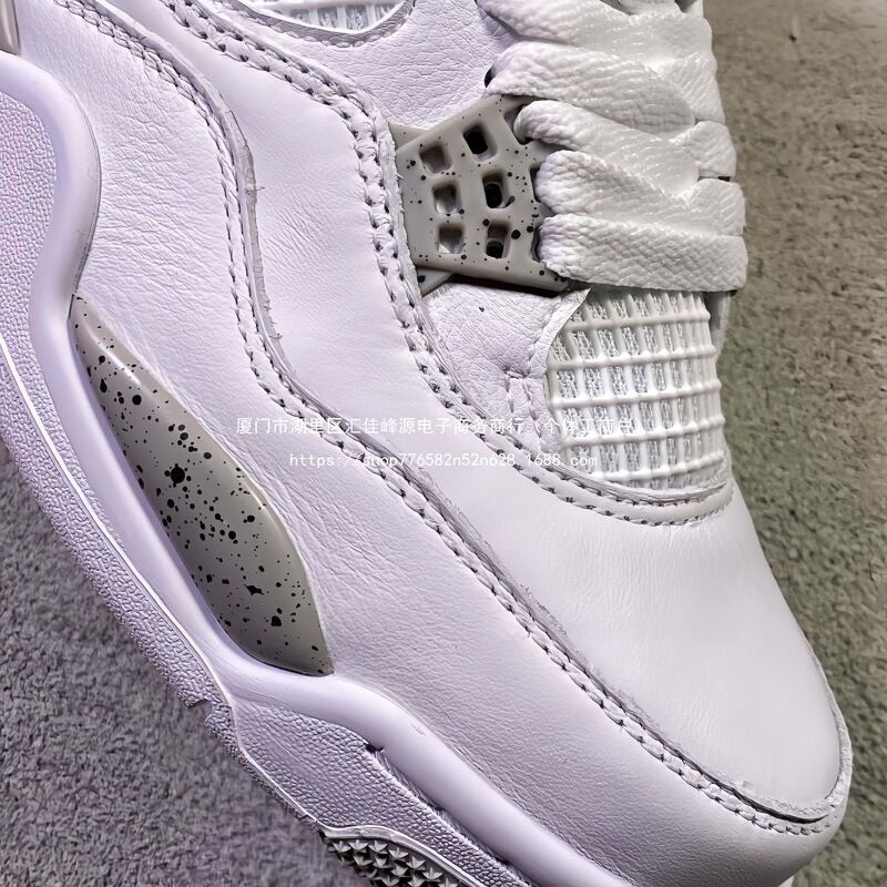 Women's Aj4 Joe Putian White Red Mid-Top Layer Leather 4 Practical Basketball Shoes Cement Pure Original Casual Sports Shoes for Men
