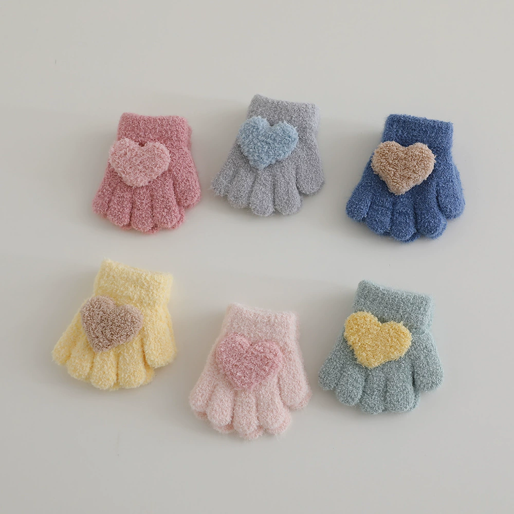 Color Love Perspute Baby Перчатки зимние плюшевые теплые мягкие восковые девочки милые разделенные перчатки принцессы