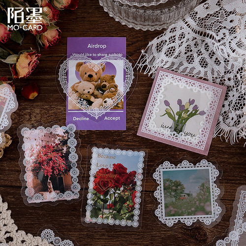 Momo PET White Ink Sticker Pack Daydream Series Creative Art Handbook Decorative Stickers 6 Choices