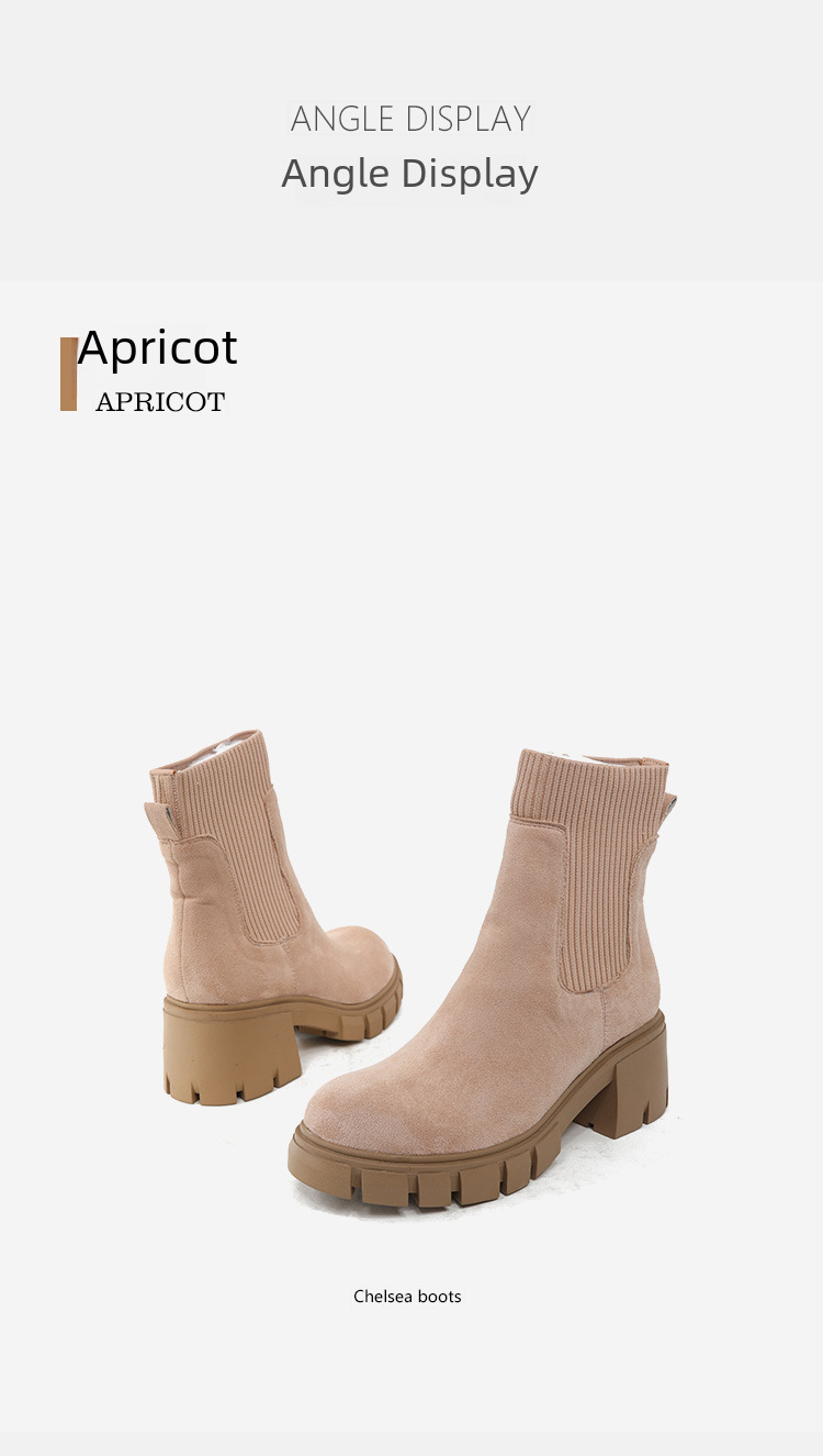 Jesenski in zimski novi nogavični škornji, tujetrni škornji, ženski škornji iz leta 2024 z debelo peto in debelim dnom, ženski gležnjarji velike velikosti za ženske_voghion.com