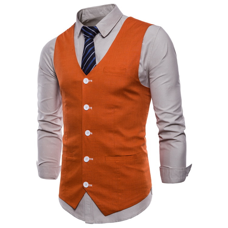 2024 spring and summer new item linen thin style simple multi-color casual men's vest_voghion.com