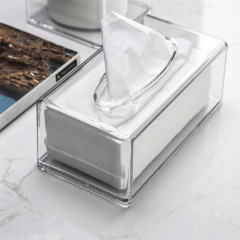 Acrylic transparent tissue box plastic multi-purpose creative pull-out tissue box for restaurant and bathroom tissue storage box
