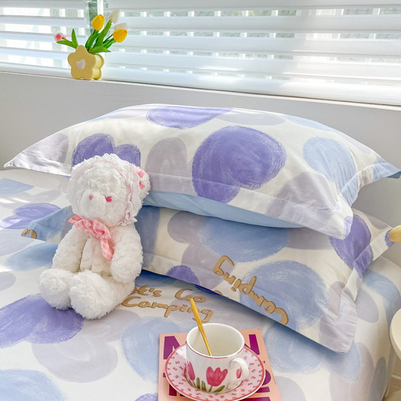 Funda de almohada fresca pequeña de algodón puro Un par de fundas de almohada para el hogar individuales 48x74cm Funda interior de núcleo de almohada de algodón Student 4