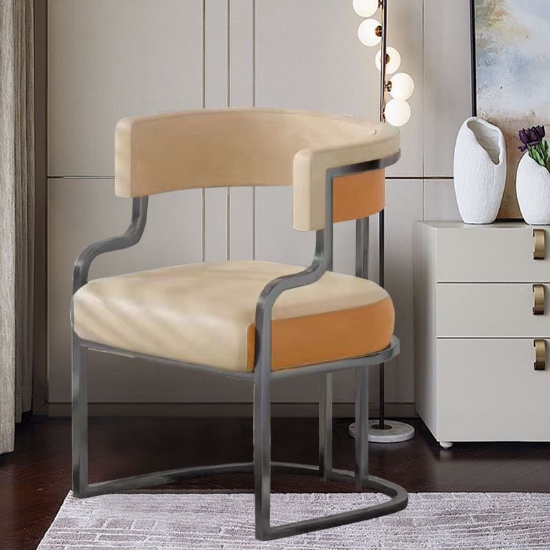 베이지 + 오렌지 - 고온 정전 회색 의자 프레임