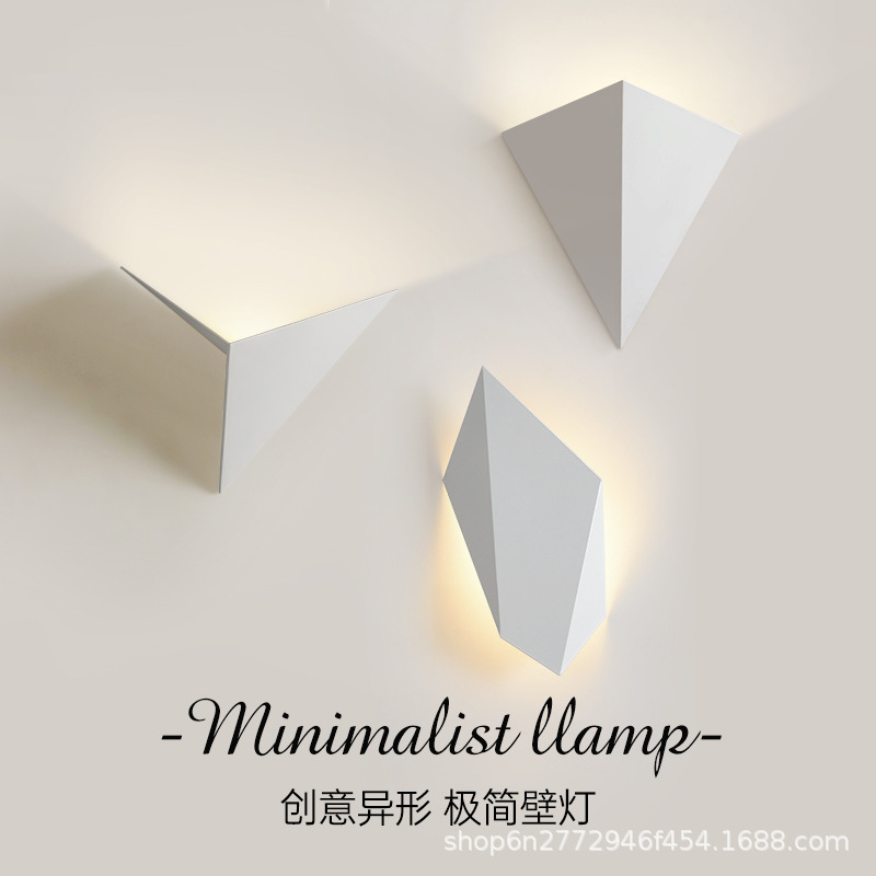 Minimalist Geometric Wall Lamp Bedroom Bedside Night Light Art Living Room Background Wall Lamp Corridor Aisle Wall Lamp