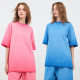 Cross-border retro washed gradient T-shirt tide brand cotton round neck old loose oversize t short sleeve wholesale