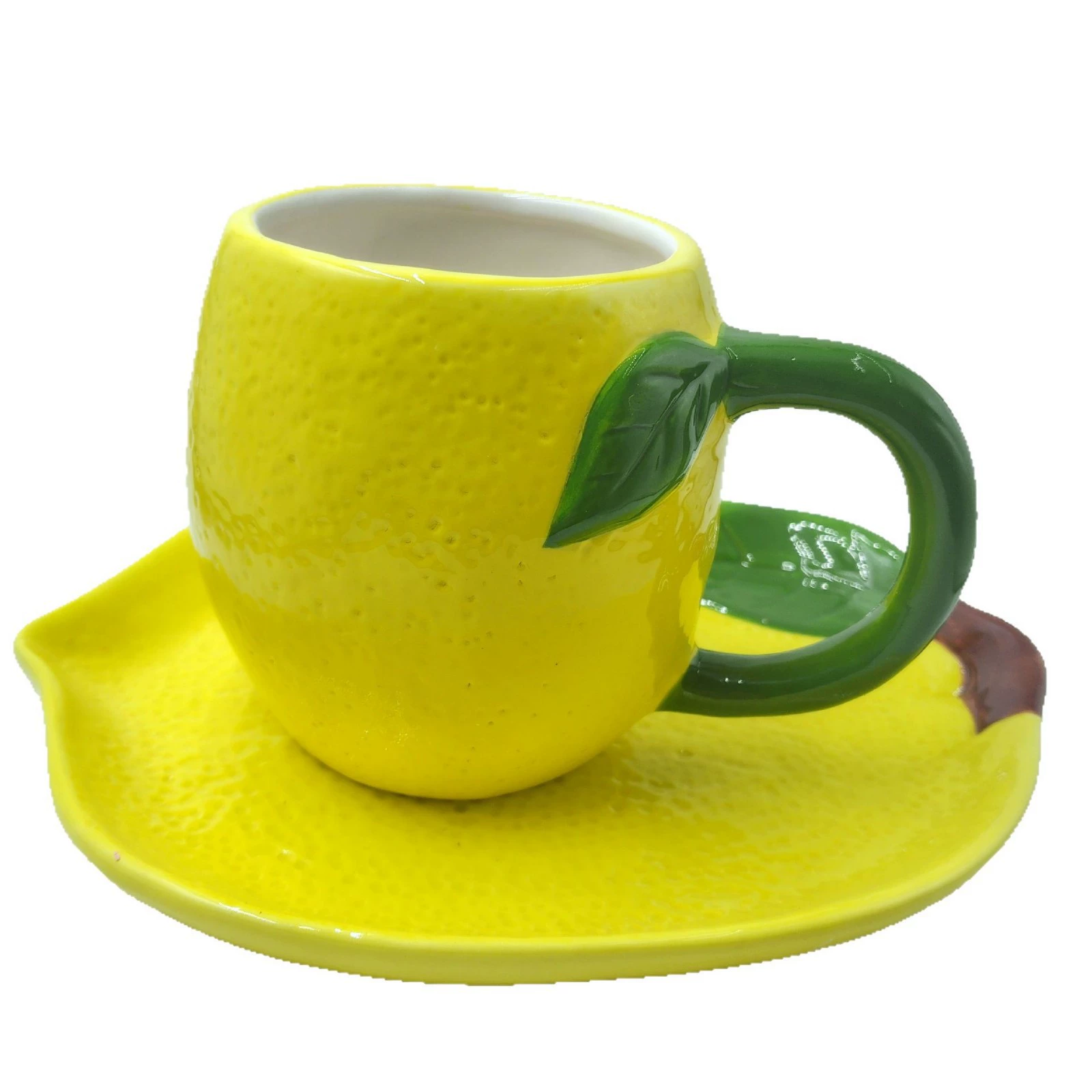 Modern simple creative lemon ceramic tea set for home office table can withstand high temperature