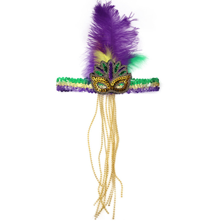 Mardi Gras fiesta de carnaval brasileño transfronterizo oro púrpura verde tricolor piezas de vestuario