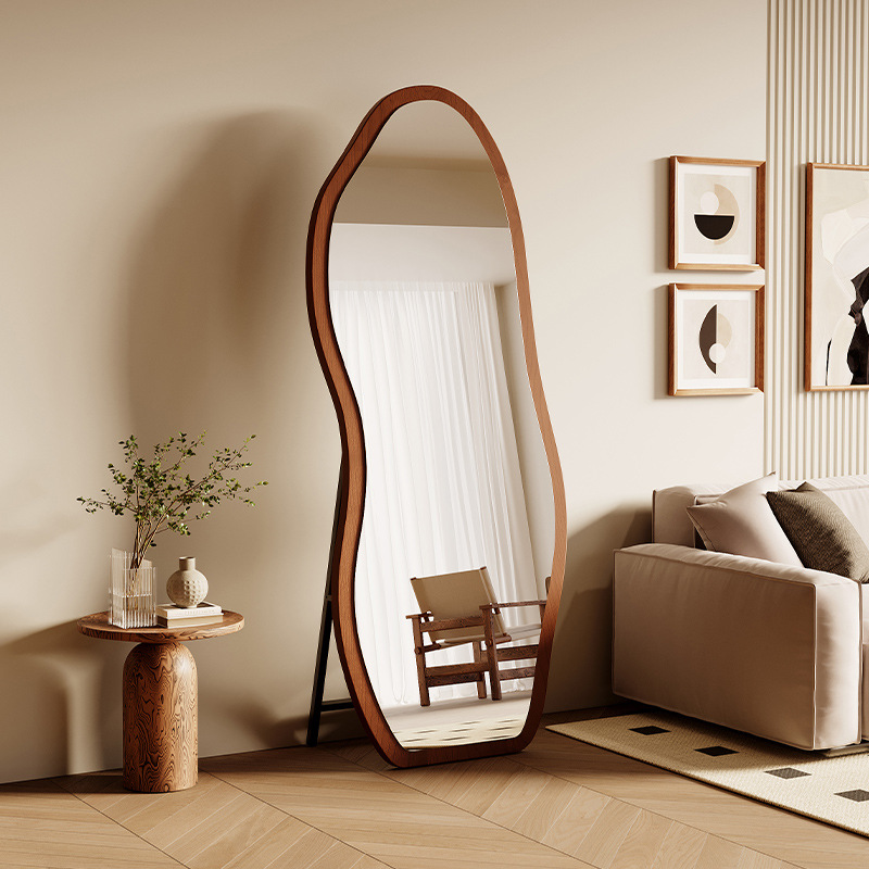 中古全身鏡落地鏡家用穿衣鏡可掛牆異形鏡子女生臥室高級感試衣鏡