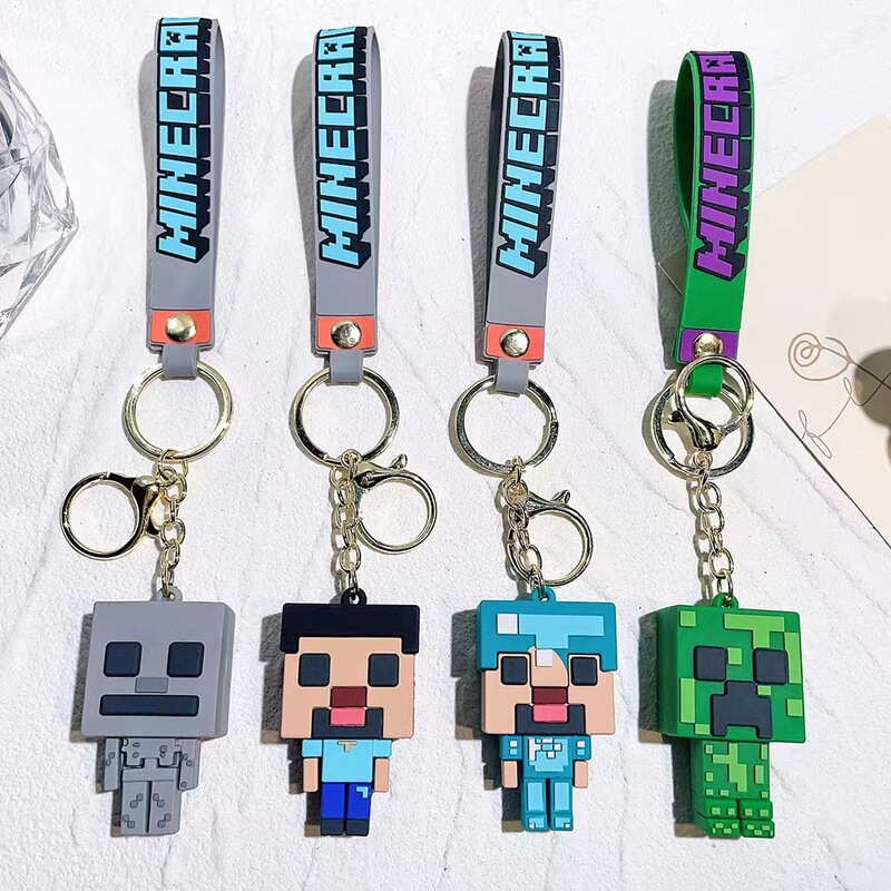 Minecraft Keychain Pendant Student Schoolbag Pendant Keychain Arcade Small Gift Keychain Customization