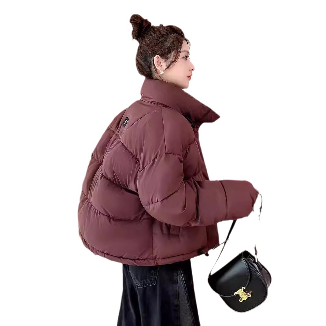 Ropa de algodón para mujeres 2024 invierno nueva ropa de algodón coreana collar corto suelto chaqueta de pan pequeño moda
