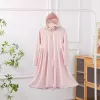 Nylon-pink long skirt