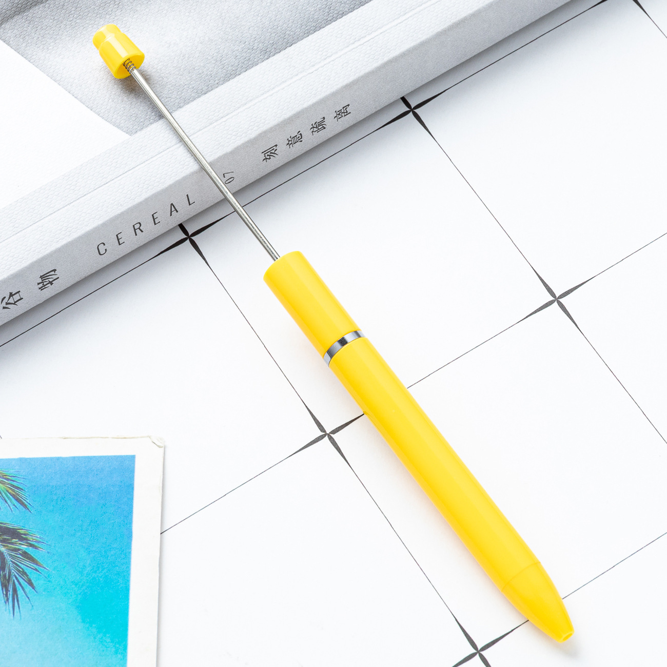 Inventario al por mayor bolígrafo de plástico largo diy bolígrafo de bolas hecha a mano se puede imprimir publicidad personalizada bolígrafo de regalo