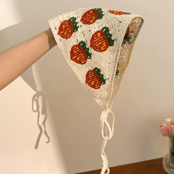 .16# Beige [Small Strawberry] Triangular Headband