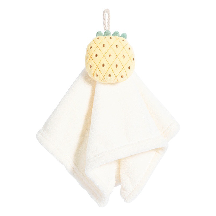 Toalla de mano de lana de coral colgando toalla de mano animal de dibujos animados cocina baño toalla absorbente toalla de mano