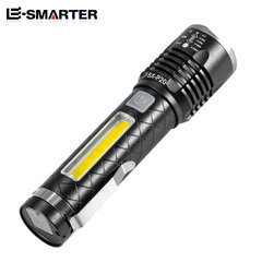 Cross-border new LED retractable focus flashlight USB charging built-in lithium battery high-intensity outdoor camping flashlight