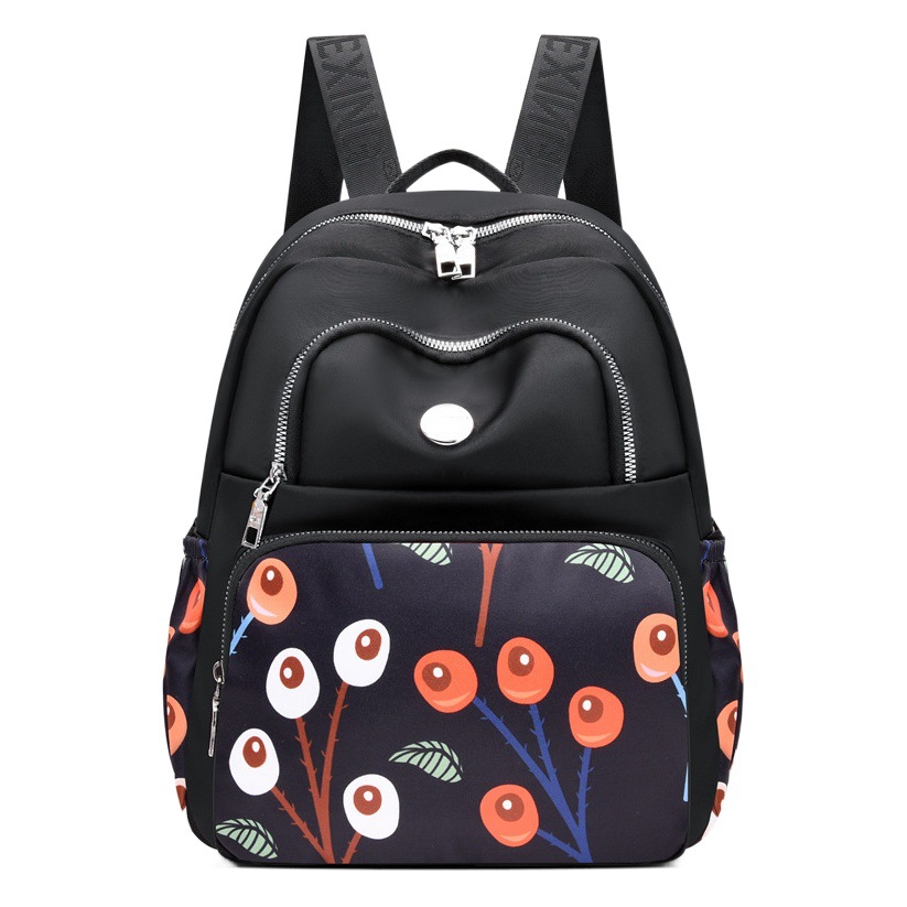 Mochila de las mujeres del verano nuevo ocio viaje gran capacidad moda impreso tela nylon doble espalda en stock