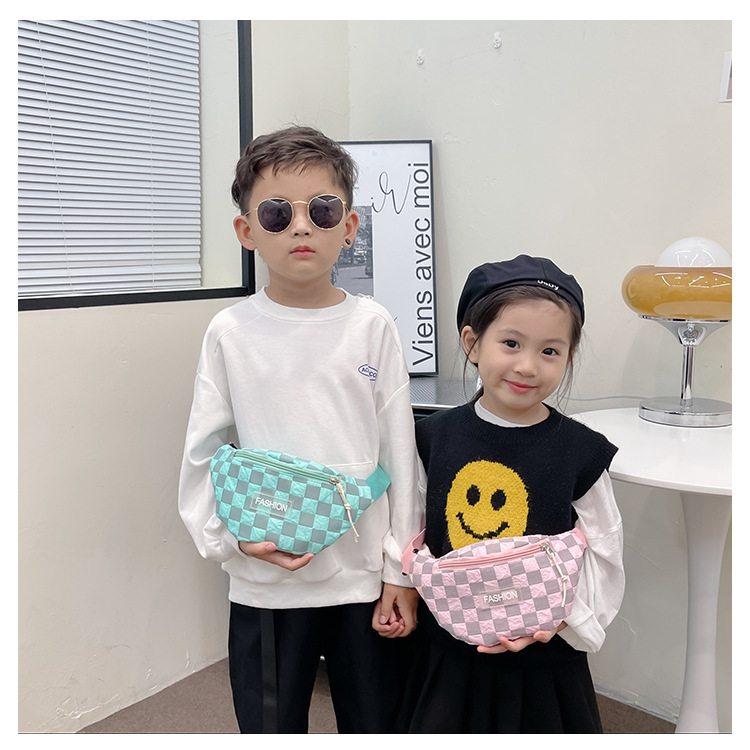 Enfants Petit Toutes Les Saisons Toile Plaid Mode Coquille Fermeture Éclair Sac Banane display picture 3