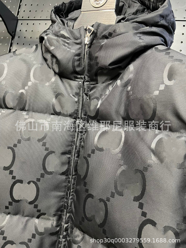 正确版 GU家满印暗纹提花秋冬保暖防风羽绒服高定版英伦休闲外套|undefined