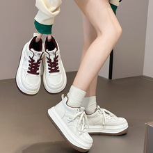 秋冬加绒保暖小白鞋女2025冬季新款厚底增高运动休闲鞋大棉高帮鞋