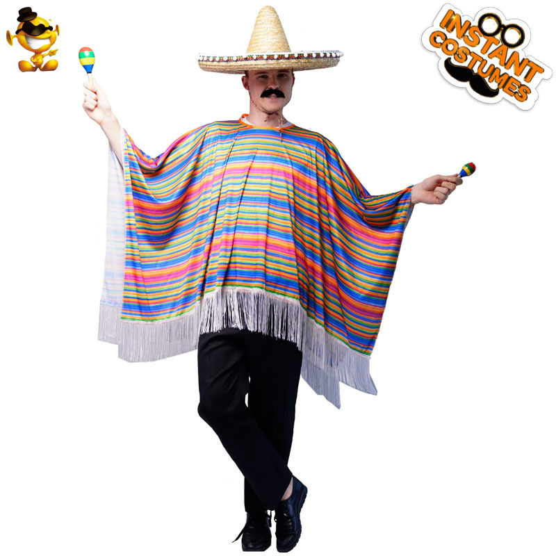 Halloween de los hombres y las mujeres mismo mexicano mantón mexicano adulto Cosplay traje partido