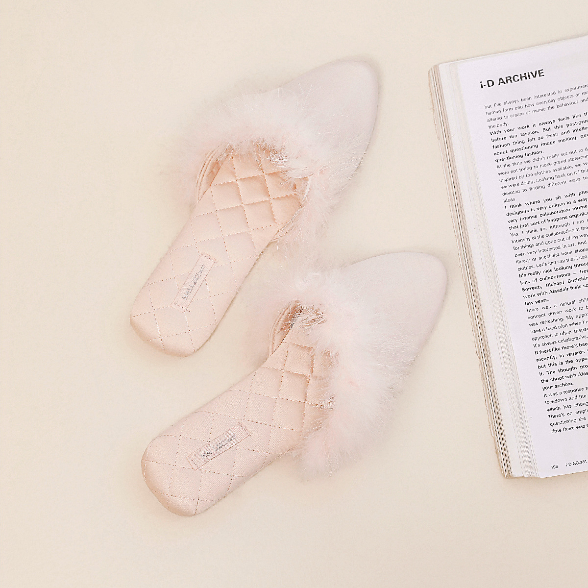 halluci summer satin turkey wool slippers fashion ladies non-slip waterproof mute home slippers