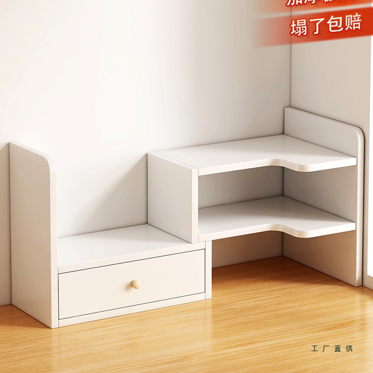 Bookshelf Desktop Storage Rack Desk Corner Organizer Office Workstation Organizer Small Shelf on the Table Layered Rack