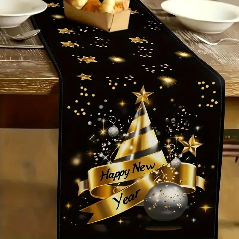 Transfronterizo nueva bandera de mesa de Navidad 2026 decoración de Año Nuevo manteles de mesa de alto valor de diseño festivo suministros personalizados