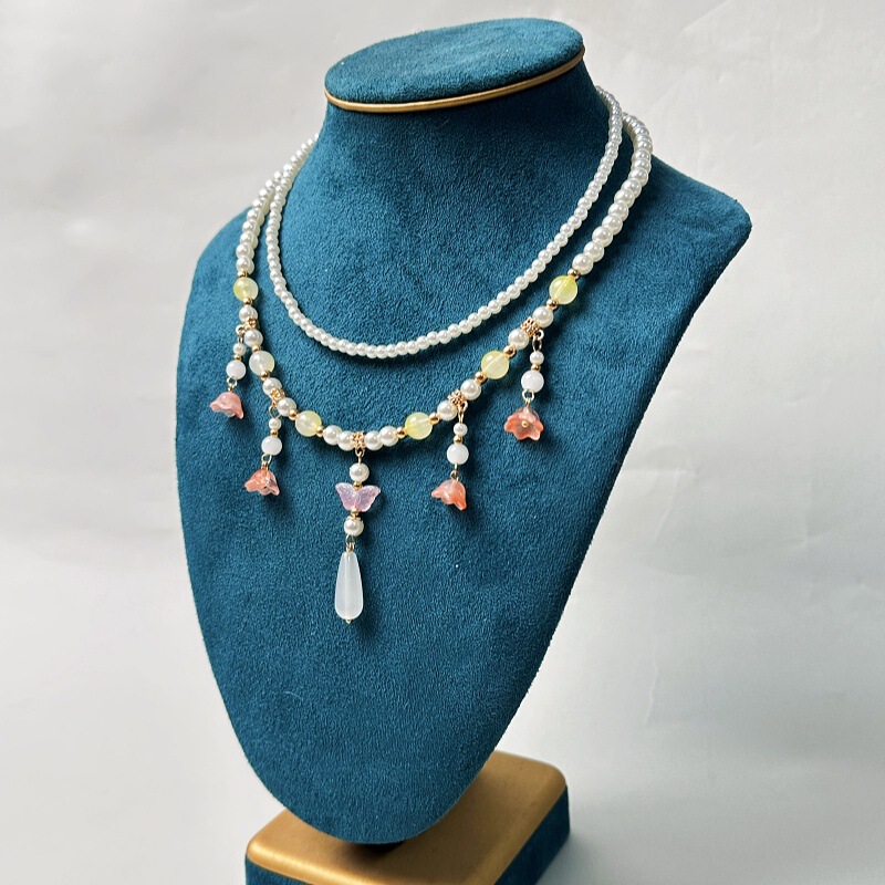 Hanfu Lolita Basic All-match Soft Wreaths All Necklace Ming and Song Xianqi Simple Necklace Jewelry Antique Spring New