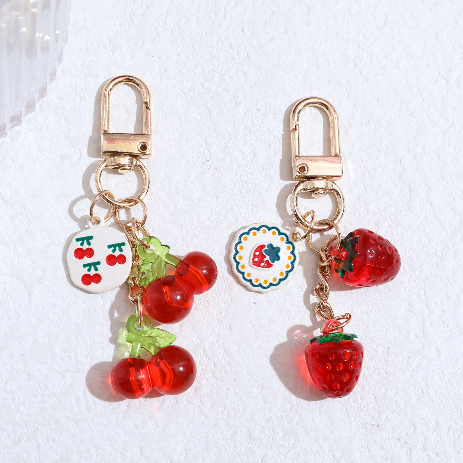 Cross-Border Three-Dimensional Strawberry Cherry Keychain Cute Bag Pendant Key Chain Accessories Mobile Phone Chain Pendant