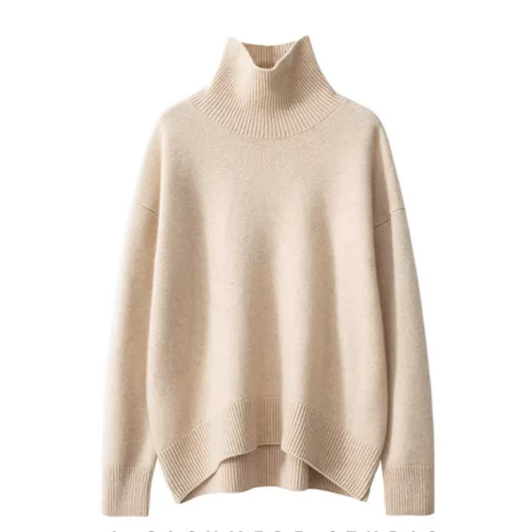 Heavy recommend ~ High Neck Pure Wool Sweater Women's Loose Thickened Lazy Style Pullover Shape Sweater Knitted Base Shirt