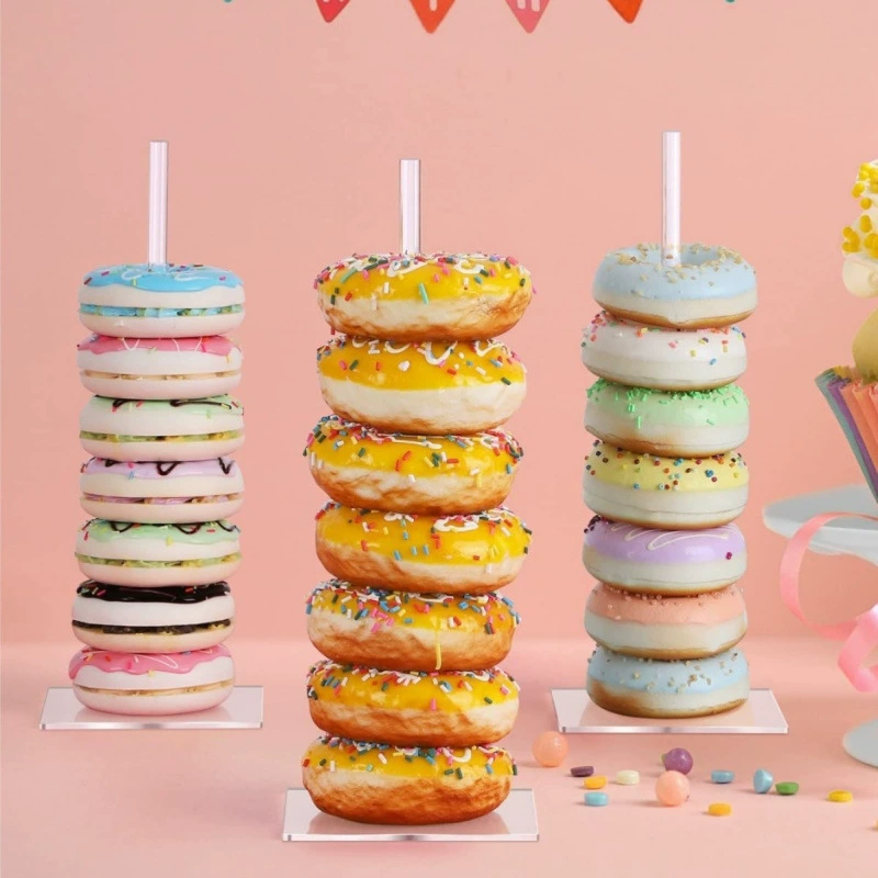 Акриловая подставка для пончиков, подставка для десертов, подставка для продажи закусок, хлеба, основа для свадебных вечеринок, украшения