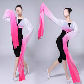 水袖练功服成人舞蹈惊鸿舞古典演出服藏族戏曲儿童甩袖上衣女包邮