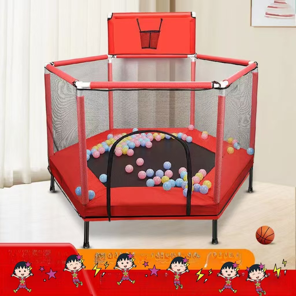 Cama de salto para niños cama de salto doméstica pequeña cama de salto para bebés con barandilla de seguridad cama elástica con tiro