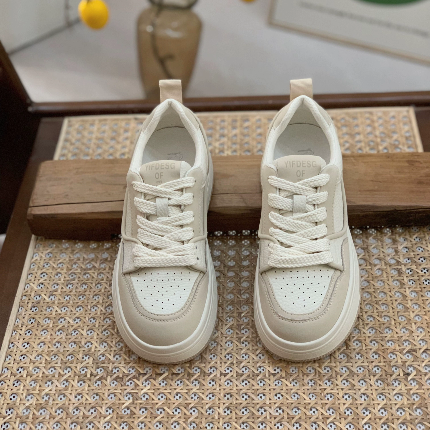 Крафтовые кроссовки Tide, модная обувь, трендовые белые кроссовки на платформе, осень