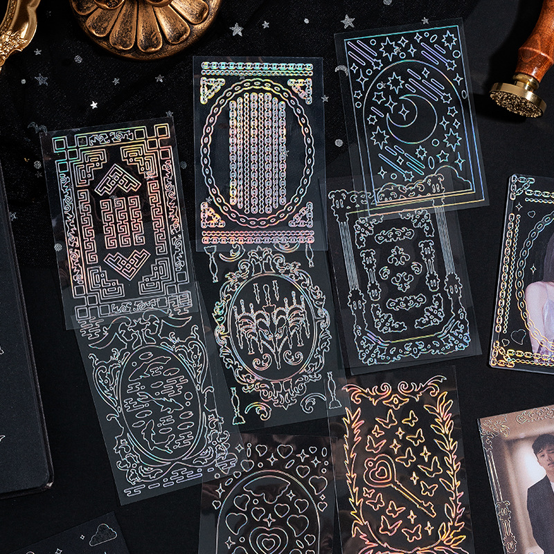 Corea del Sur ins láser brillante pegatinas Star-Chasing aidou foto Gu tarjeta libro DIY mano cuenta decoración pequeñas pegatinas