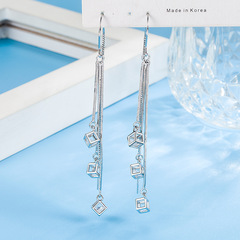 Tmall Cross-border Long-Style Elegant Love Cube Fringe Earrings for Women, Simple New Design Anti-Lost Ear Thread Fashion Earrings