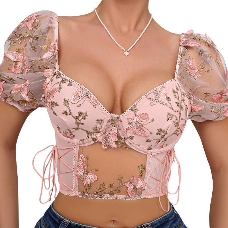 핑크 (가슴 패드가없는 강철 링 포함)