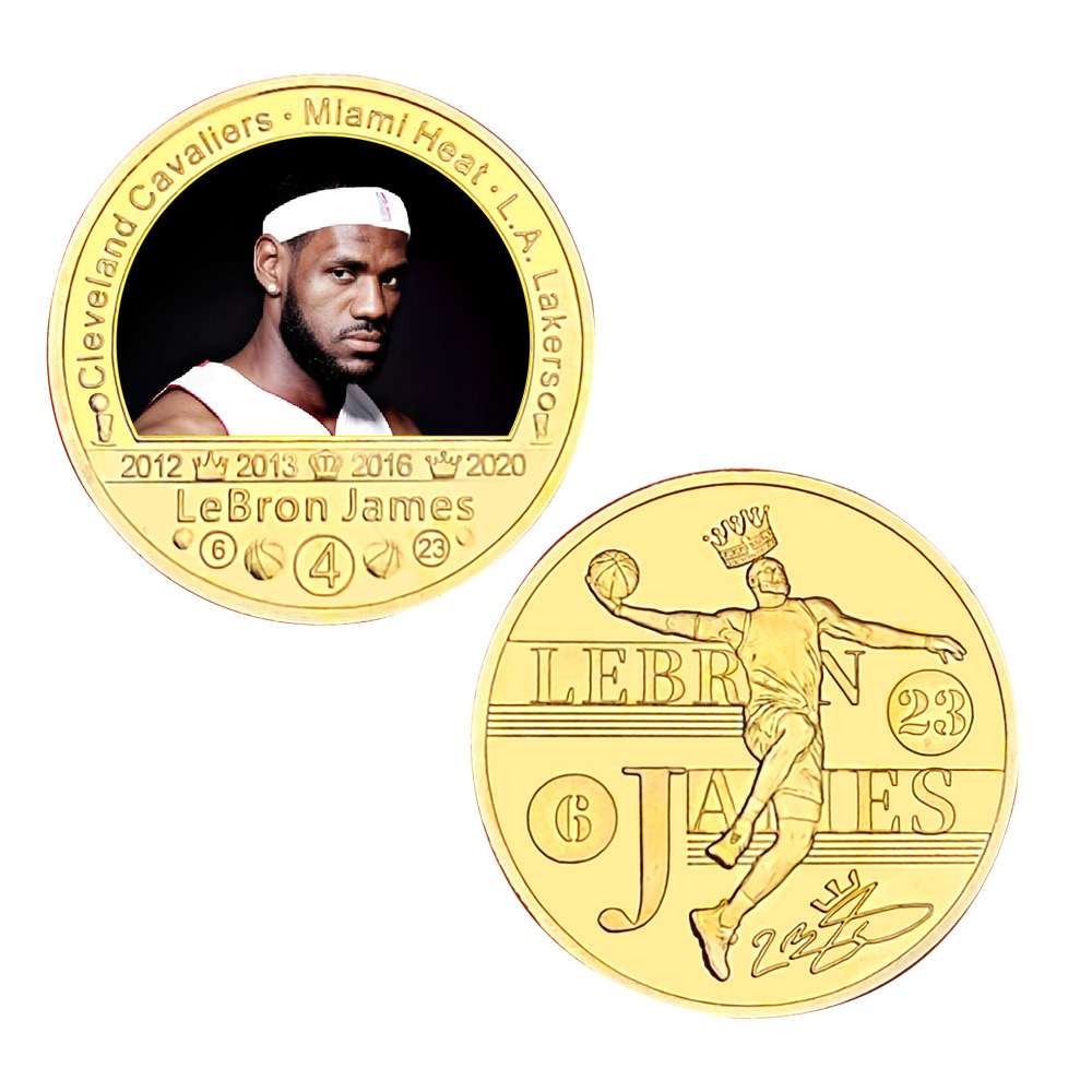 James Monedas conmemorativas NBA estrellas regalos periféricos venta caliente transfronteriza