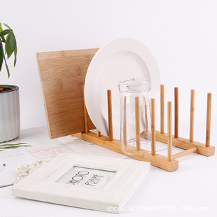 Bamboo Cup Rack Storage Water Cup and Saucer Storage Rack Kitchen Bowl and Dish Drying Rack Multifunctional Drying Tea Cup Rack