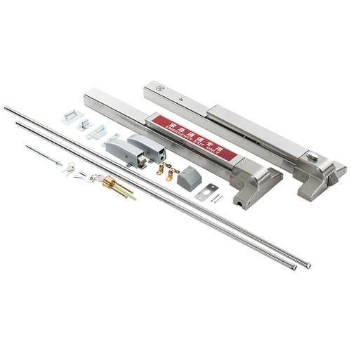 Stainless steel fire door lock safety channel escape fire door lock push-down push rod lock with alarm single and double