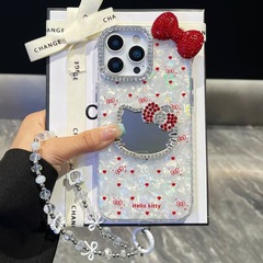 ins风立体kt猫咪镜子适用苹果16promax手机壳 iPhone15新款14女