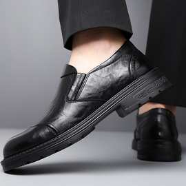 男士皮鞋商务正装一脚蹬软底男鞋休闲舒适厚底简约跨境批发休闲鞋