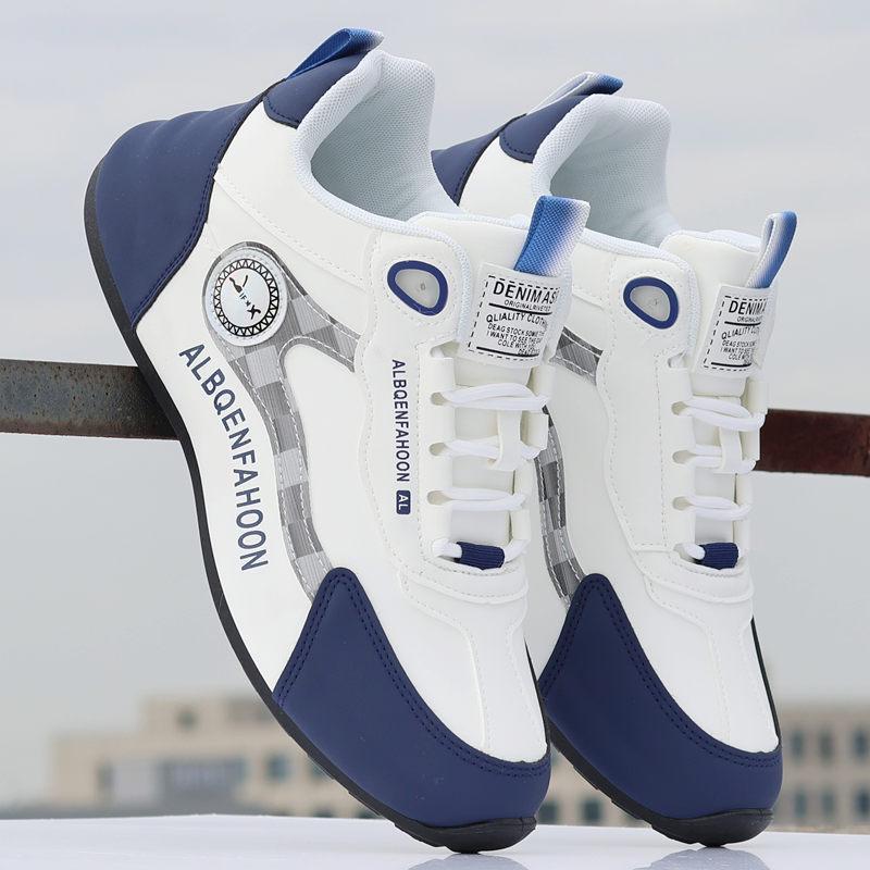 Men's Leather Waterproof Non-Slip High-End Travel Shoes Trendy Versatile Autumn and Winter Men's Sports Casual Shoes Height-Increasing Shoes