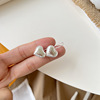 Fashionable brand golden advanced earrings heart shaped, Korean style, silver 925 sample