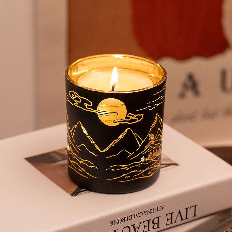Rising Sun Aromatherapy Candle Light Sensing Soy Wax Indoor Atmosphere Souvenir Wax LED Light Control Holiday Glow